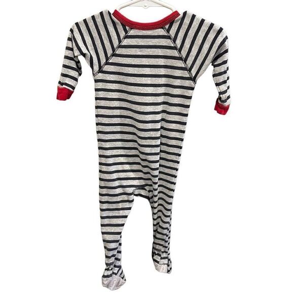 Carter’s Black, Gray & Red Striped One Piece Rock Guitar Pajamas 12 Months - Picture 2 of 4